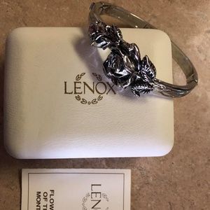 Lenox Rose Birthstone June Cuff Bangle Bracelet